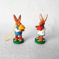 Cadeaux de Pâques en bois Figurines de lapin suspendues pour décorations d'arbre