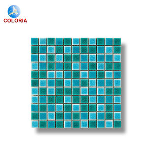 Tuiles en céramique bleues et <span class=keywords><strong>turquoise</strong></span> mélangées dans diverses formes de mosaïque - Product Image 6