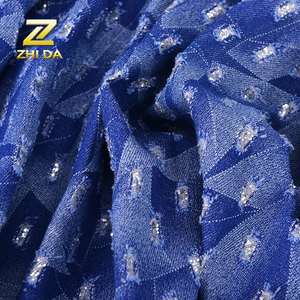 La migliore vendita di stile di modo di punzonatura foro d'argento che timbra stretch tessuto <span class=keywords><strong>denim</strong></span> per i jeans grembiule scarpa - Product Image 3