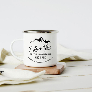 8cm Red Blue Green Speckled Color Custom logo Brand Print Lightweight Cappuccino Reusable Coffee Metal Enamel <strong>Cup</strong> for <strong>Camping</strong> - Product Image 2