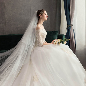 Vendita calda Ebay nuova moda a spalla piatta manica 3/4 corta di pizzo affascinante abito <span class=keywords><strong>da</strong></span> <span class=keywords><strong>sposa</strong></span> <span class=keywords><strong>sposa</strong></span> abito <span class=keywords><strong>da</strong></span> <span class=keywords><strong>sposa</strong></span> - Product Image 4