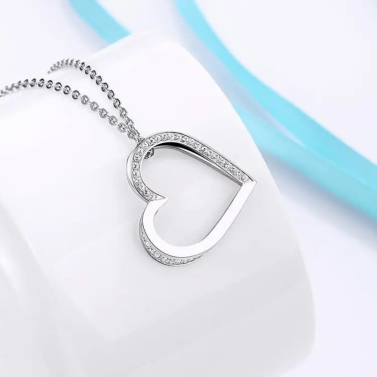 50% Off High Quality Double Solid Heart Shape Necklace 316L Stainless Steel Pendant Love Gold Necklace