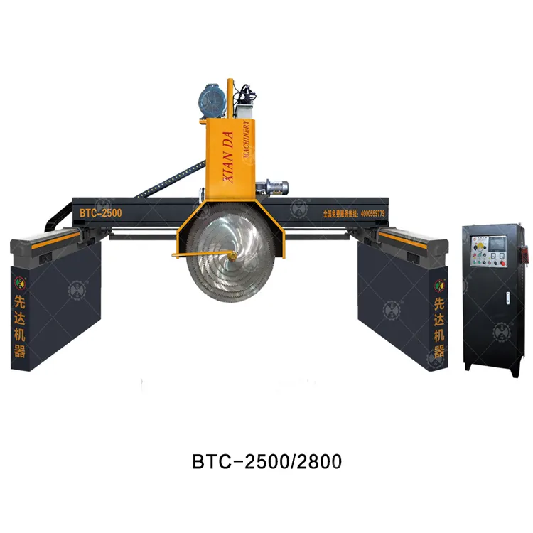 BTC-2500-2800 Doğa Blok taş kesme makinası, taş kesme aparatları, Granit Ve Mermer Çok levhalı Köprü Testere