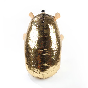 Coussin en tissu à paillettes dorées à pression, motif hérisson, réversible, en peluche, jouet animal - Product Image 6