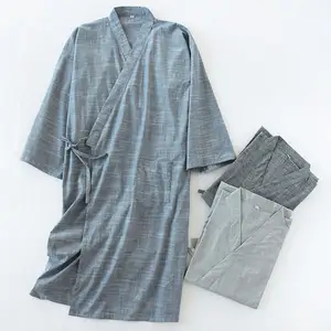 Оптовая продажа, удобная хлопковая одежда для сна, мужское мягкое кимоно, халат, японское кимоно, стильный халат для мужчин