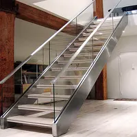 Роскошная Прямая лестница, высокое качество, современный дизайн, стальная конструкция, лестница