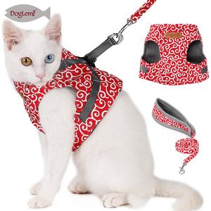 ペット猫ハーネスリーシュ付き日本の花のデザイン通気性調節可能 - Product Image 1