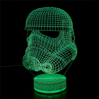 Offre Spéciale personnalisé nouveaux produits colorés 3d Illusion veilleuse chambre Table lampe à LED