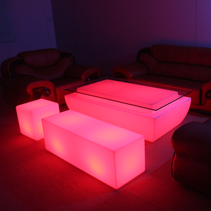 Màu Sắc Thay Đổi Ánh Sáng Không Thấm Nước Trắng Nhựa Hình Chữ Nhật Chiếu Sáng Bàn Trà Cà Phê Với Điều Khiển Từ Xa - Product Image 6