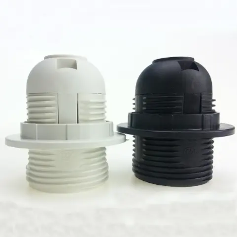 Bakelite soquete de lâmpada vintage, suporte para lâmpada e27 preto e branco