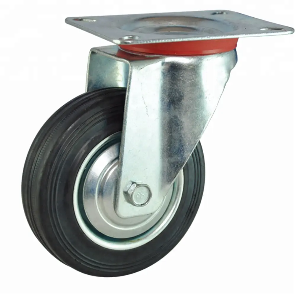 Industry Caster Wheel 8"fixed Swivel Brake Rubber 4" 5" 6" Swivel & Rigid Industrial Casters Plain Bearing 3-10 Inch 80-250kgs