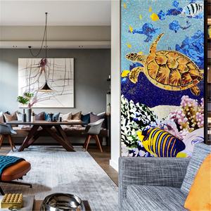 Mosaïque murale en verre découpée à la <span class=keywords><strong>main</strong></span>, motif animaux tortues, personnalisée, longue et élégante - Product Image 5