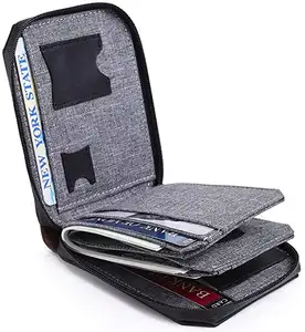 RFID 를 차단 Genuine Leather Zipper 약 물 저항하는 Wallet Card Holder