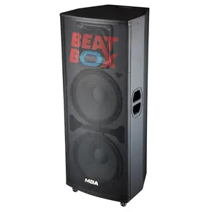 loudspeaker 1000w Suppliers-Pengeras Suara Profesional Dual 15 ", Loudspeaker Floorstanding 1000W Bertenaga DJ, Sistem Speaker Panggung Profesional Aktif