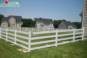 Maintenance gratuite <span class=keywords><strong>showtech</strong></span> 4 rails en plastique blanc pvc cheval clôtures de ferme - Product Image 4