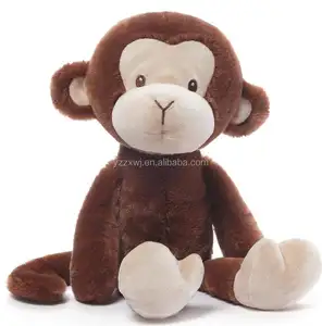 cute stuffed plush monkey toys manufacturer Zoo Stuffed Monkey Sitting Brown Monkeys Plush Toy For Kids custom stuffed peluche