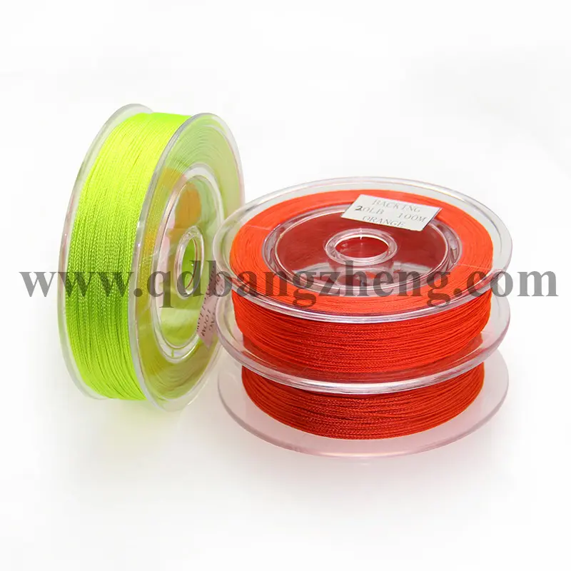 Fluorescent yellow backing line Polyester braided fishing line