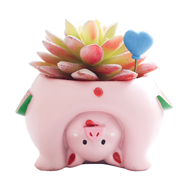 Roogo смола в форме животного для мини-горшков для растений