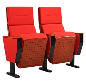 Price folding chair molded foam wood armrest auditorium seating auditorium seat YA-099N