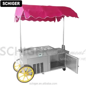 Schiger thai sorvete frio carrinho 1 panela e armazenamento refrigerado fácil de fazer sorvete rolos