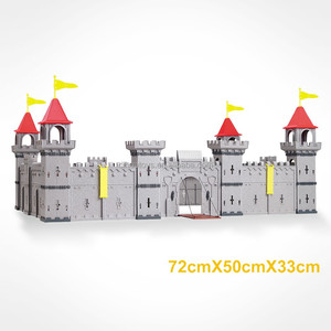 Château médiéval ensemble de jeu avec chevaliers et soldats jouet éducatif en plastique pour enfant imaginatif semblant jouer bataille figurine d'action - Product Image 2