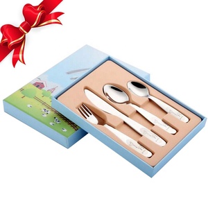 3pcs Cartoon Pattern Carving <strong>Kids</strong> <strong>Cutlery</strong>, Gold Children Flatware 304 Stainless Steel Fork Spoon Knife Baby Silverware Set - Product Image 5