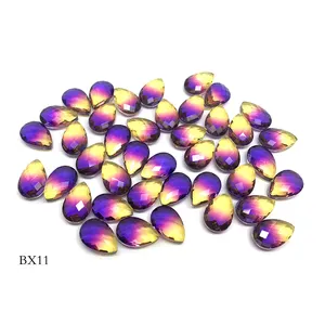 中国工厂价格美丽的黄色紫色电气石珠子彩色合成宝石
