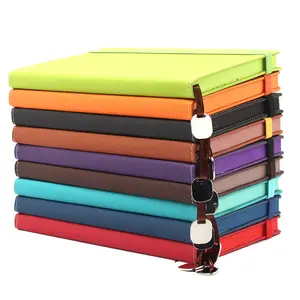 Business Notebook Office Leather Notepad PU Elastic Bandage Color Edge Diary Book Commercial Agenda Journal School Office Supply
