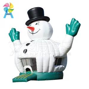 Grote Witte Sneeuwpop Lucht Bounce Huis Opblaasbare Springkastelen Wit Bounce Huis Commercieel