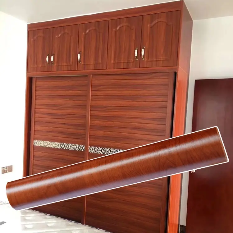 Grano di legno di laminazione di plastica decorativa pellicola IN PVC per mobili