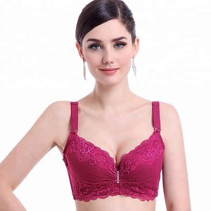 Flor bordada delicada laço macio respirável reunir sutiã push-up