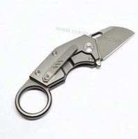 Edc — petit porte-clés pliant de poche en titane, outil multi-usage, carte de crédit, couteau pour l'extérieur