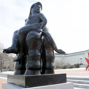 Famosa in tutto il mondo <span class=keywords><strong>bruno</strong></span> a grandezza naturale all'aperto in bronzo grasso donna nuda seduta su scultura di pecora - Product Image 2