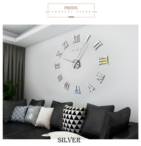 2019 Đồng Hồ Treo Tường Mới Gương Dán Bộ Trang Trí DIY Hiện Đang Thịnh Hành, Chữ Số La Mã Thanh Lịch Kiểu Đồng Hồ Treo Tường Chạy Bằng Pin, - Product Image 5