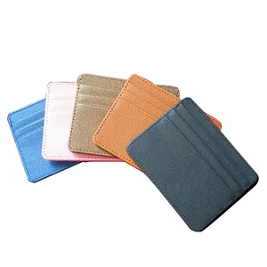 Natural Pu Leather Mini Slim Wallet Women Useful Multi Card Wallets Small Purse