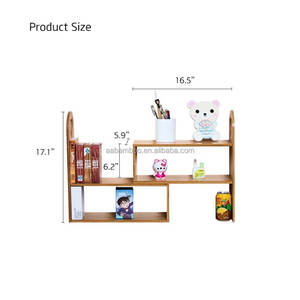 2 שכבות עץ שולחן טבעי במבוק צמח Stand מדף מתלה - Product Image 5