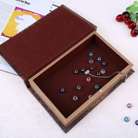 Caja de almacenamiento en forma de libro de madera decorativa personalizada al por mayor