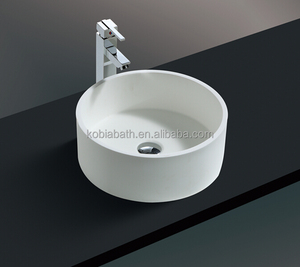 K-S1006 Hotel <span class=keywords><strong>villar</strong></span> blanco piedra resina doble cuarto de baño fregadero de auto-limpieza - Product Image 1