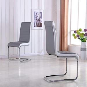 Silla de comedor de acero inoxidable de cuero PU con forma de Z, moderna, Popular