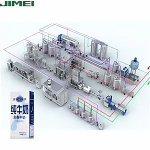 Máquina de producción de leche UHT, cartón aséptico, bajo en grasa, lechera