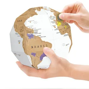 Gline 준비 배송 럭셔리 글로벌 맵 스크래치 세계 지도