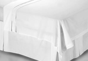 300TC 100% ผ้าฝ้ายโรงแรมธรรมดาสีขาวผ้านวมคลุมเตียงแผ่นชุด - Product Image 5