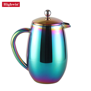 Máy Pha Cà Phê Pháp Màu Sắc Độc Đáo Higwin, Nồi Cà Phê Cầu Vồng, Báo Chí Hai Lớp Bằng Thép Không Gỉ - Product Image 2