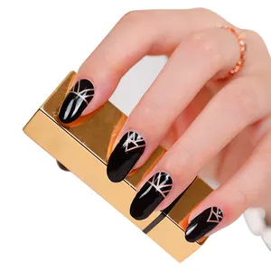 รูปแบบที่แตกต่างกัน DIY Nail Art ตกแต่งเล็บ Wraps Decals ขายส่งสีดำ 3D BLE สติกเกอร์เล็บ