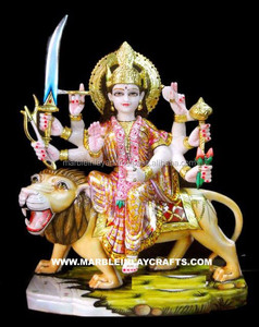 White Marble Maa Durga Statue - Product Image 1
