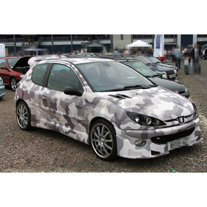 ฟิล์มไวนิลลายพรางสีขาวดำอาร์กติก ขนาด 1.52 ม. x 30 ม. สำหรับหุ้มรถยนต์ ไม่มีฟองอากาศ - Product Image 3