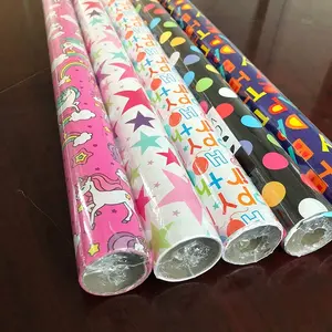 Factory Direct Supply Fancy Design Pink Unicorn Gift Wrapping Paper