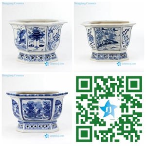 RZKS12 13 14 Hand Painted Blue and <strong>White</strong> China Luxury Porcelain <strong>Planter</strong> for Porch - Product Image 4