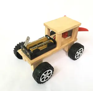 Bricolaje eléctrico viento coche montado rompecabezas Kits de la Ciencia Educativa Mini modelo juguetes de aprendizaje para los niños de los niños