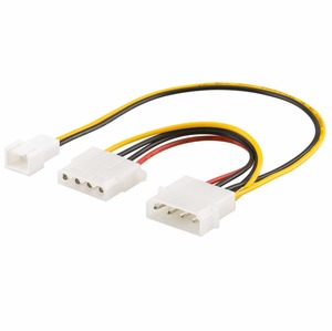 Molex nối adapter 4-pin để 3-pin với 20cm PVC cách điện cáp Fan cắm với chất lượng 4-pin Molex - Product Image 1